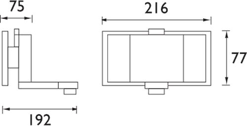 Wall Mounted Bath Filler Tap (Chrome). technical image