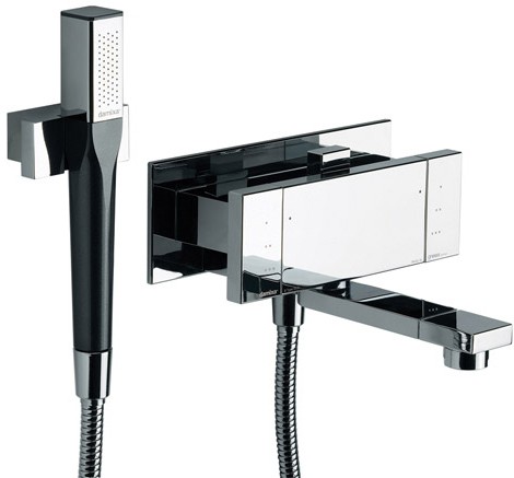 Wall Mounted Bath Shower Mixer Tap With Shower Kit. technical image