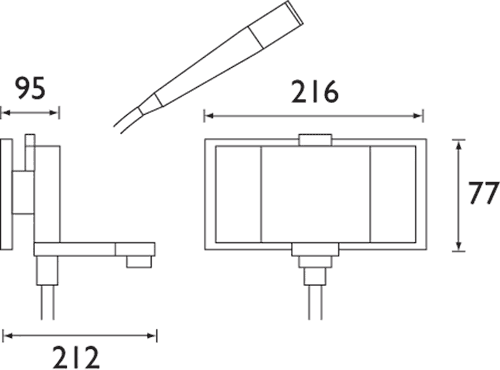 Wall Mounted Bath Shower Mixer Tap With Shower Kit. technical image