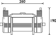 1.5 Bar, Single Speed Twin Impeller Shower Booster Pump 50. technical image