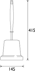 Toilet Brush And Holder (Chrome & White). technical image