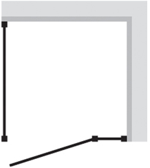 900mm Square Shower Enclosure With Hinged Door (Silver). technical image