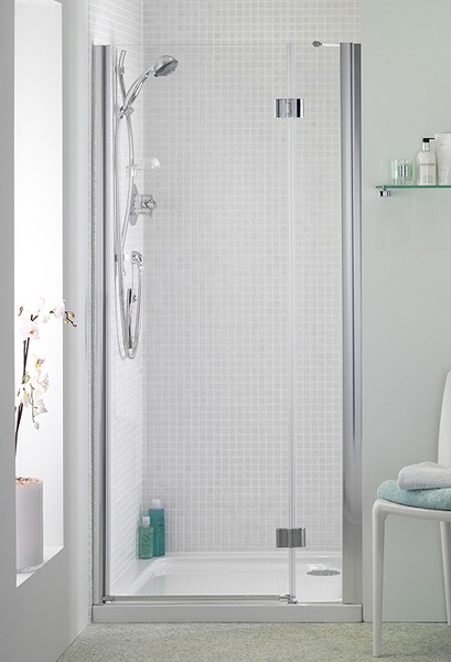 1200mm Hinged Shower Door (Silver). technical image