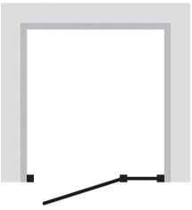 800mm Hinged Shower Door (Silver). technical image