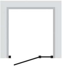 900mm Hinged Shower Door (Silver). technical image