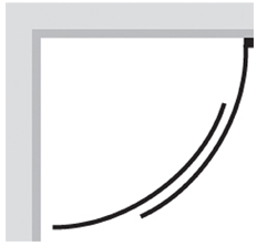 950mm Quadrant Shower Enclosure & Tray (Sliding Door, Silver). technical image