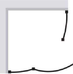 800mm Quadrant Shower Enclosure With Hinged Door (Silver). technical image