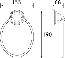 Towel Ring (Chrome). technical image