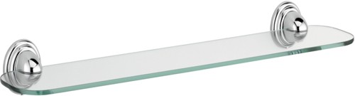 500mm Glass Shelf With Brackets (Chrome). technical image