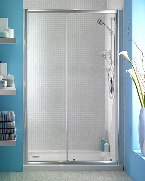 1200mm Sliding Shower Door (Right Handed Silver). technical image