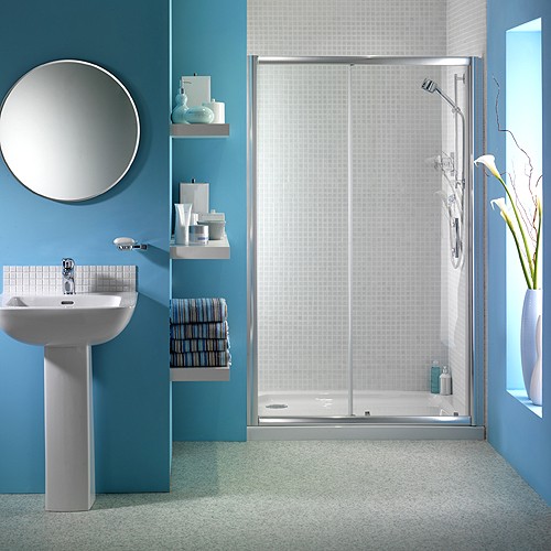 1200mm Sliding Shower Door (Right Handed Silver). technical image