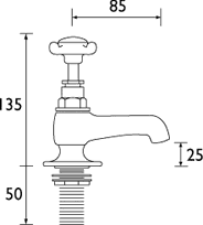 Bath Taps, Gold Plated. technical image