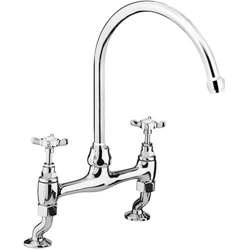 Bridge Sink Mixer Tap, Chrome Plated. technical image