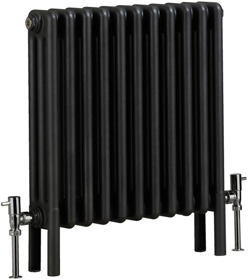 Nero 3 Column Bathroom Radiator (Gun Metal). 535x600mm. technical image