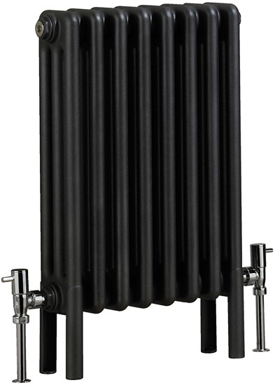 Nero 3 Column Bathroom Radiator (Gun Metal). 400x600mm. technical image