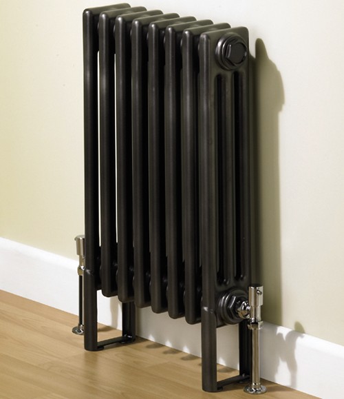 Nero 3 Column Bathroom Radiator (Gun Metal). 400x600mm. technical image