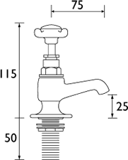 Vanity Basin Taps, Gold Plated. technical image