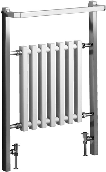 Qubo Bathroom Radiator (Chrome & White). 655x950mm. technical image
