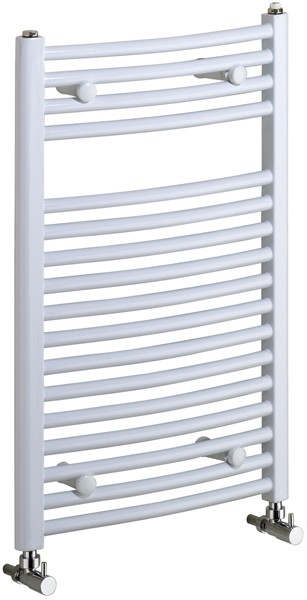 Rosanna Curved Bathroom Radiator (White). 500x1750mm. technical image