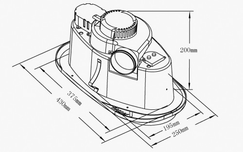 Bathroom Light, Dual Heaters And Extractor Fan In One Unit. technical image