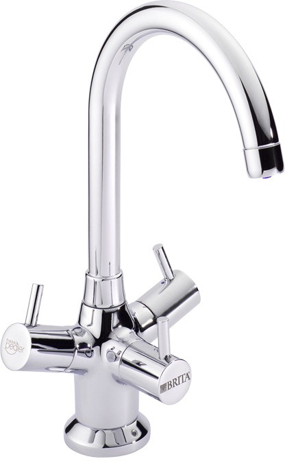 Titanium Modern Water Filter Kitchen Tap (Chrome). technical image