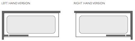 Coral silver 2 panel inline bath screen (left handed) technical image