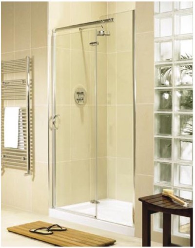 Allure 1200 right hand inline hinged shower enclosure door and panel. technical image