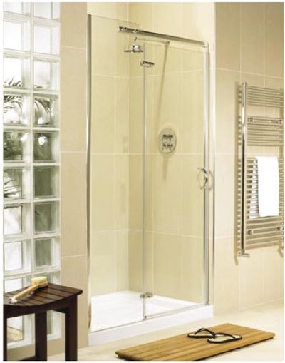 Allure 800mm left hand inline hinged shower enclosure door and panel. technical image