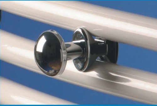 Tondo Towel Rail Robe Hooks (Pair, Chrome) technical image