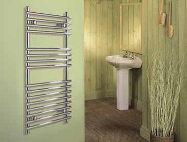 Kemer Chrome Heated Towel Rail.  450x1200mm. 1433 BTU. technical image