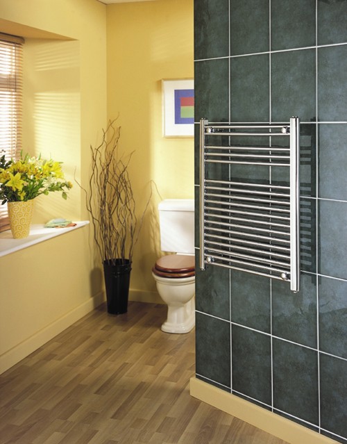 Chrome Multi-Rail Towel Radiator. 500x1500mm. 1608 BTU. technical image