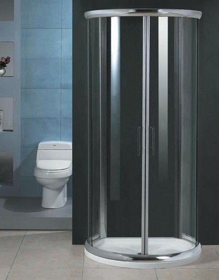 Milano D-Shaped shower enclosure with slimline shower tray. technical image