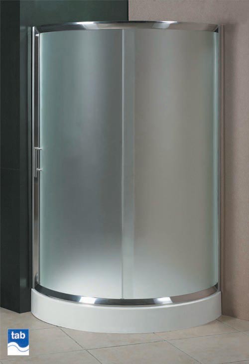 Milano 1000x1000 quad shower enclosure with single sliding door and tray. technical image