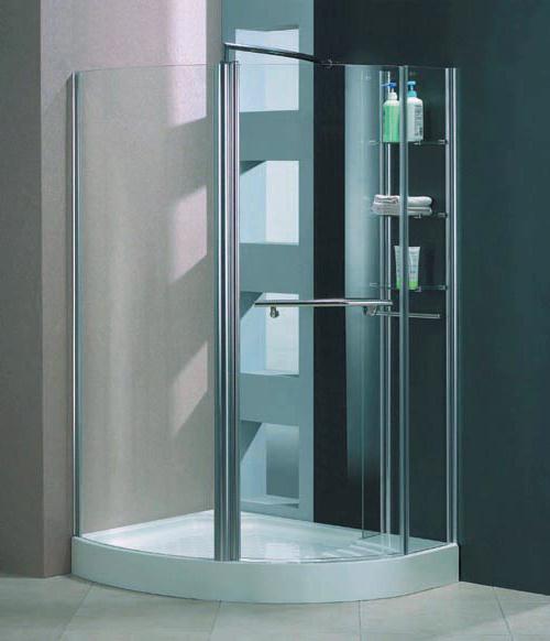 Milano Unique left handed offset quadrant shower enclosure and tray. technical image