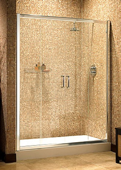 Ultra 1400mm 4 panel jumbo sliding shower enclosure door. technical image