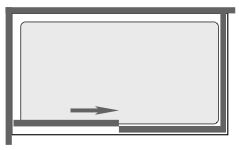Ultra 900(PLUS) jumbo sliding shower enclosure door. technical image