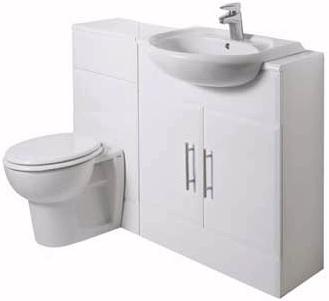 Chilternhurst Bathroom Furniture Set (Gloss White). technical image