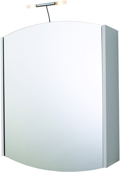 Mirror Bathroom Cabinet, Light & Shaver.  600x730x150mm. technical image