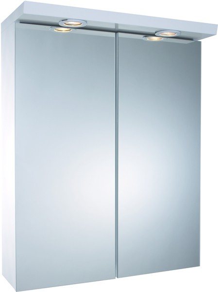 2 Door Bathroom Cabinet With Lights.  550x680x240mm. technical image