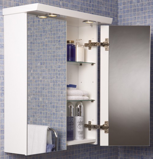 2 Door Bathroom Cabinet With Lights.  550x680x240mm. technical image