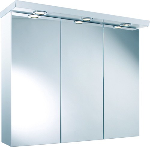 3 Door Bathroom Cabinet With Lights.  810x680x240mm. technical image