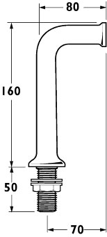 Pillars for use with Deva bib taps (pair). technical image