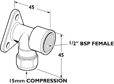 Wall extensions for use with Deva bib taps (pair). technical image