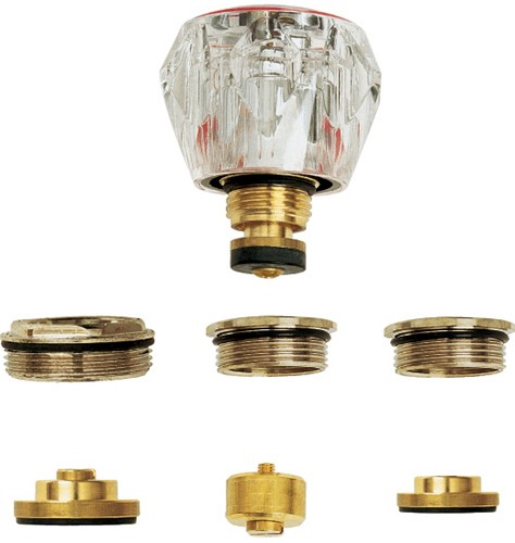Universal Conversion Tap Head Kit With Acrylic Handles (Pair). technical image