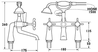 Bath Tap Pack 4 (Gold). technical image