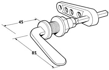 Contract Toilet Cistern Lever (Chrome). technical image