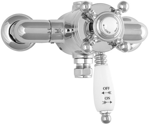 TMV2 Thermostatic Exposed Shower Valve (Chrome). technical image