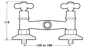 Regent Manual Shower Valve (Gold). technical image