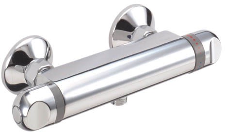 Low Pressure Thermostatic shower valve (chrome). technical image