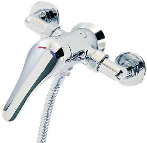 Manual Exposed Shower Valve (Chrome). technical image